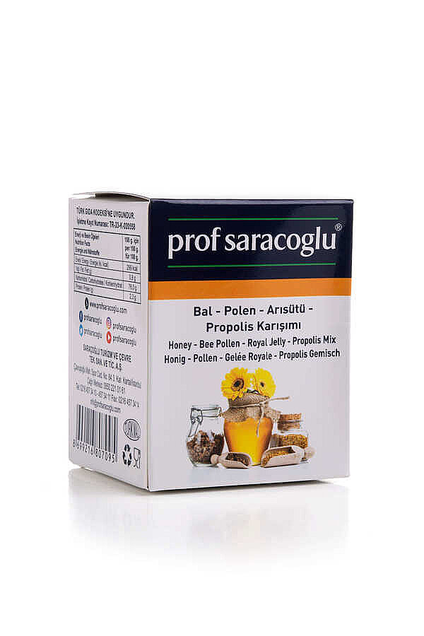 Prof Saracoglu Bal - Polen - Arısütü - Propolis Karışımı 240 g - 3