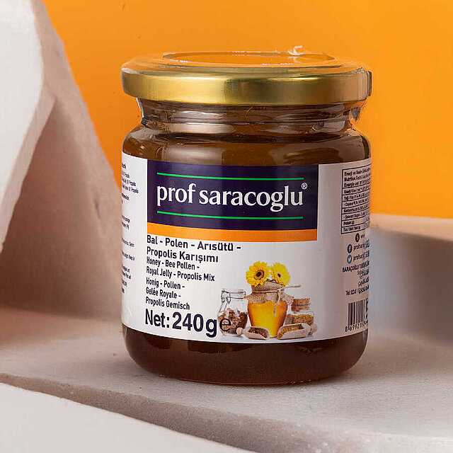 Prof Saracoglu Bal - Polen - Arısütü - Propolis Karışımı 240 g (2)