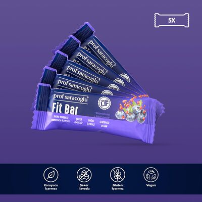 profsaracoglu - Fit Bar Keten Tohumu İçeren Meyveli 5 Adetlik Atıştırmalık Paket