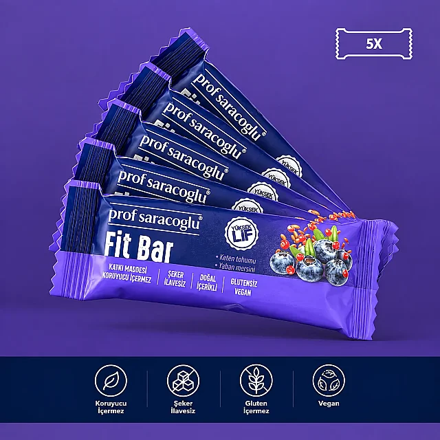 Prof Saracoglu Fit Bar Keten Tohumu İçeren Meyveli 5 Adetlik Atıştırmalık Paket (1)