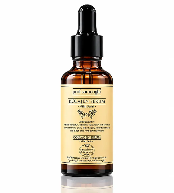 Prof Saracoglu Bitkisel İçerikli Kolajen Serum 30 ml - C Vitamini ve Hyaluronik Asit Cilt Bakım Serumu - 1