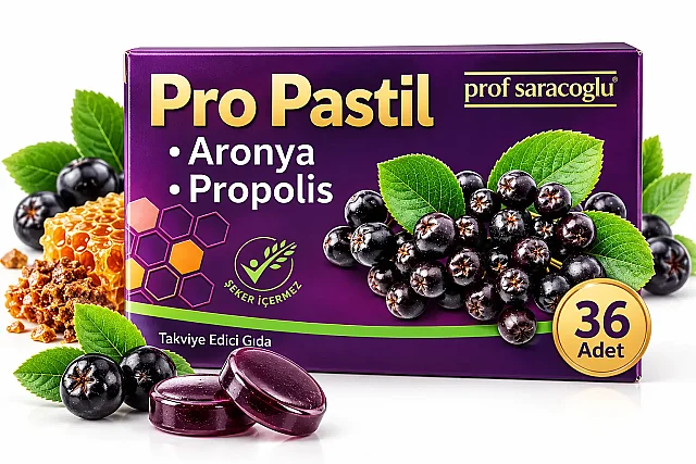 Prof Saracoglu Pro Pastil Aronya & Propolis Takviye Edici Gıda 36'lı (1)