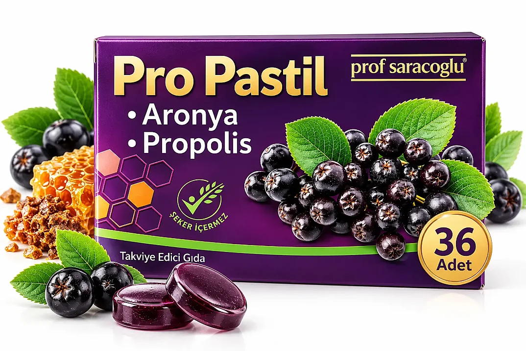 Prof Saracoglu Pro Pastil Aronya & Propolis Takviye Edici Gıda 36'lı - 1
