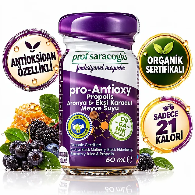 Prof Saracoglu Organik Pro-Antioxy Propolis-Aronya-Ekşi Karadut Shot 5 li (2)