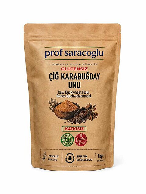 Prof Saraçoğlu Glutensiz Çiğ Karabuğday Unu 1 kg (2)