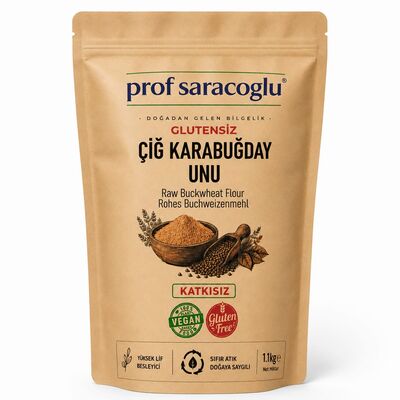 profsaracoglu - Prof Saraçoğlu Glutensiz Çiğ Karabuğday Unu 1 kg