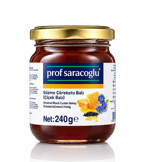 Prof Saracoglu %100 Süzme Çörek Otu Balı 240 g - Doğal Çörekotu Çiçek Balı - 1